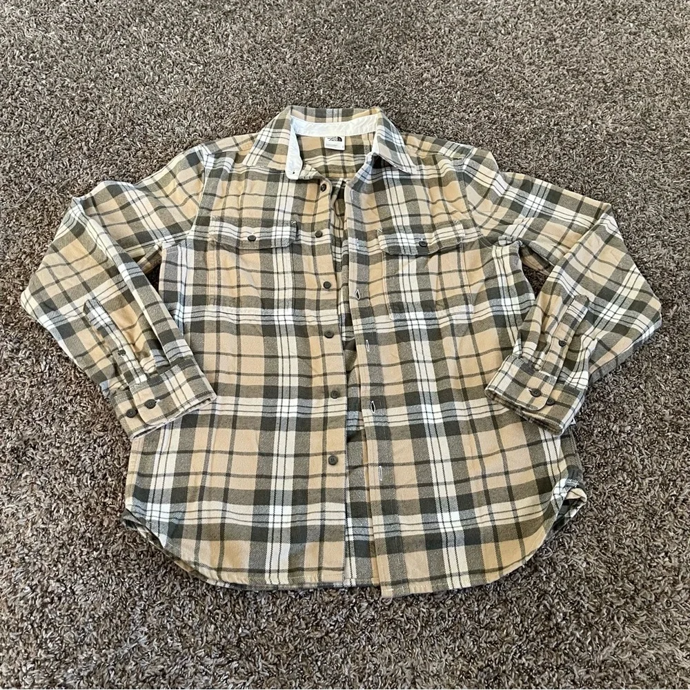 The North Face Long‎ Sleeve Plaid Flannel Button Down Shirt Men’s Size M Heavy